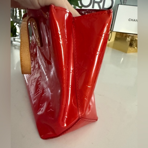 LOUIS VUITTON Monogram Vernis Reade PM Hand Bag Red - Picture 4 of 13